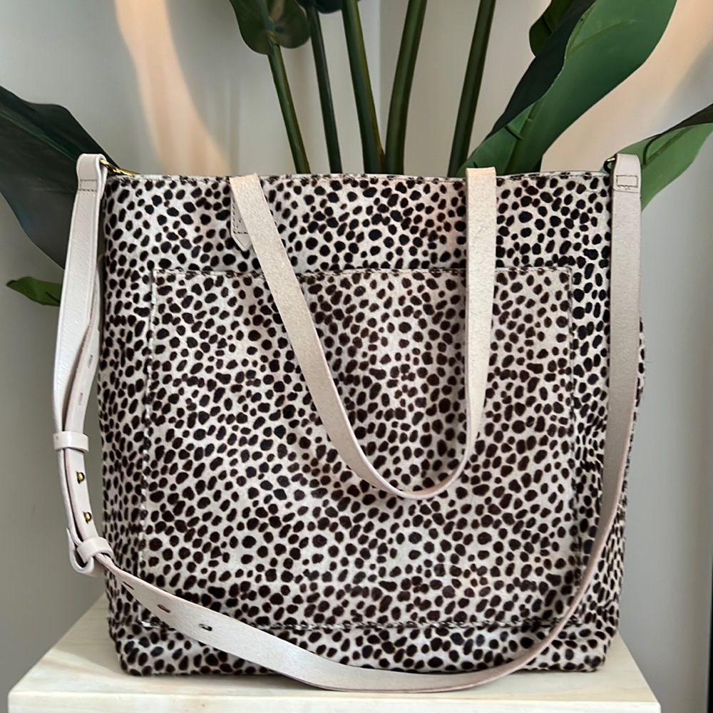 Madewell Medium Transport Tote Printed Spotted Calf Hair